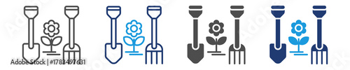 garden tools icon set multiple style