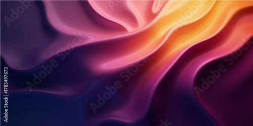 Abstract purple and pink flowing silk texture with soft light and smoke wave pattern design backdrop