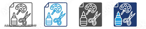 crafting tools icon set multiple style