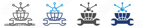 networking tools icon set multiple style