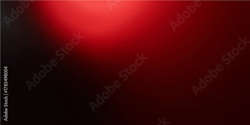 An abstract design features a dark red backdrop with bright, glowing rays of light and a subtle wave pattern