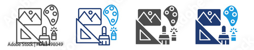 editing tools icon set multiple style