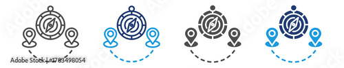 navigation tools icon set multiple style