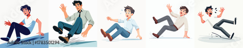 vector of young man slipping