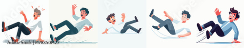 vector of young man slipping