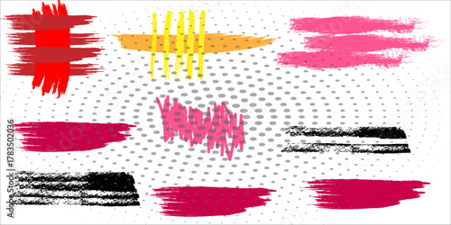 Cute paper notes for daily planner. Bullet journal hand drawn brush and pencil strokes vector elements for notebook. Washi tape with cute patterns, to do list, Notes, frames.