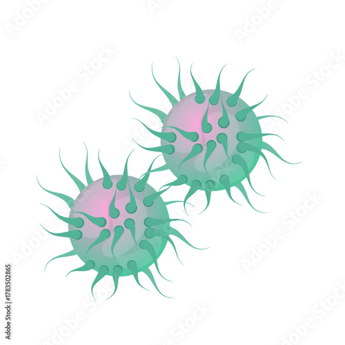 Gonorrhea Vector Illustration view of infectious disease cells, health and wellness, medical awareness, science and research, perfect for educational or healthcare concepts