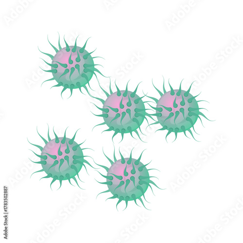 Gonorrhea Vector Illustration virus cells for science and medicine, showing disease spread and research in vector art