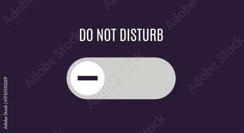 Do not disturb mode toggle switch on a dark purple background.