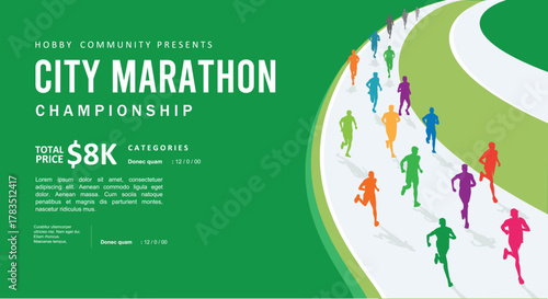Great elegant colorful vector editable marathon poster background design for your marathon championship event	