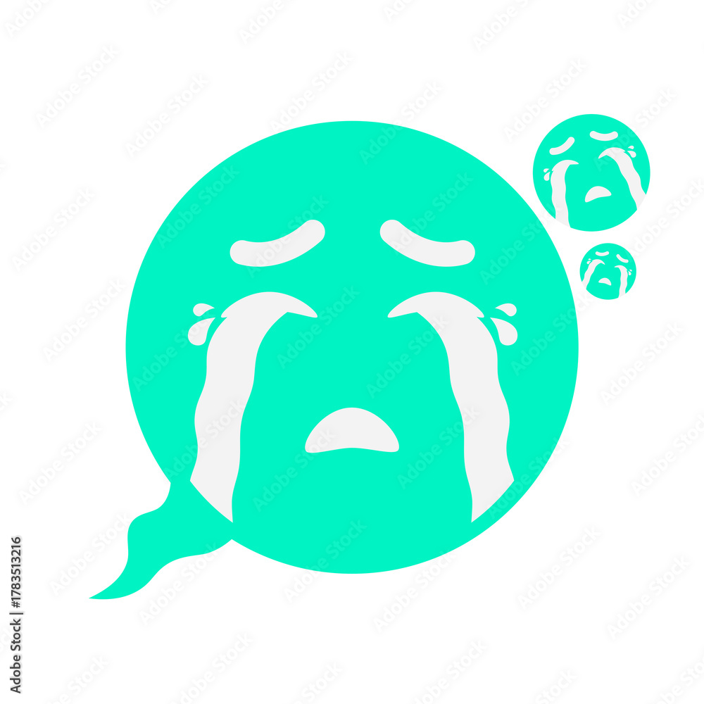 Fototapeta premium green cry icon in speech bubble