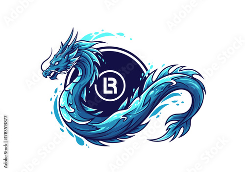 Dragon Mascot with Bitcoin Cryptocurrency Logo