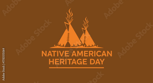 Native American Heritage Day Illustration Teepees and Celebration