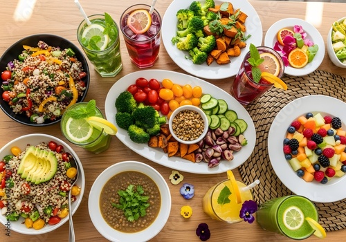 Wallpaper Mural A vibrant spread of healthy and delicious meals and drinks Torontodigital.ca