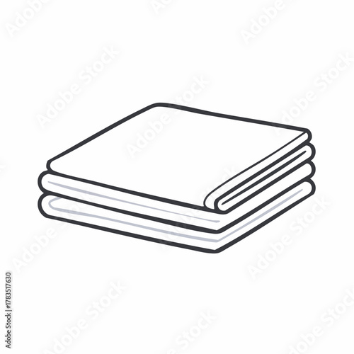 Folded stack of white towels isolated clean household linens vector