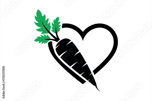 Love Healthy Food Carrot Symbol