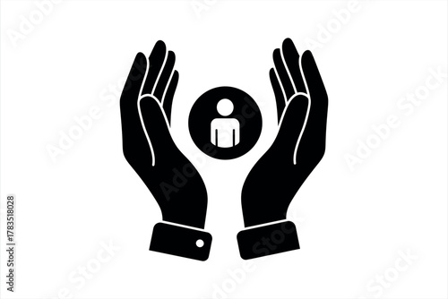 Person care hands icon