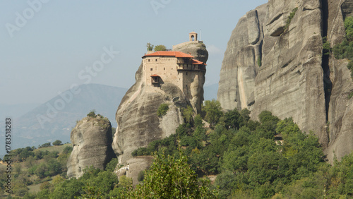 Meteora Monastery atop steep rocks
