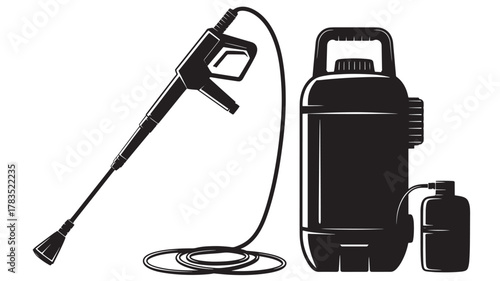 Pressure washer vector illustration high-pressure cleaner equipment isolated on white background