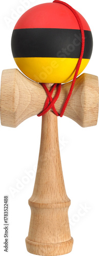 Wooden kendama toy isolated on white background