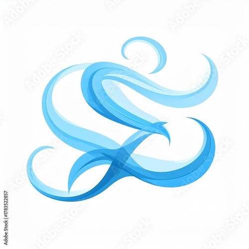 Abstract Blue Swirl with Fluid Motion
