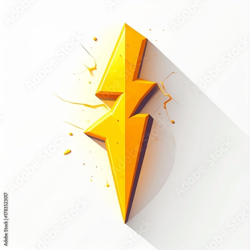 Shattered Lightning Bolt with Flying Fragments