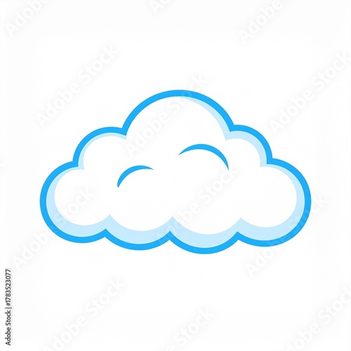 Cloud Icon with Gradient Blue Border
