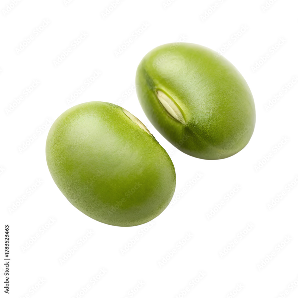 Obraz premium green beans isolated on transparent white background full depth of field clipping path