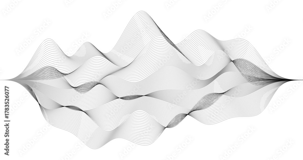 Obraz premium Audio Tracks Frequency Wave on white background Cyberspace grid Science technology