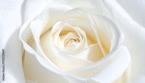 Closeup White Rose Petals.