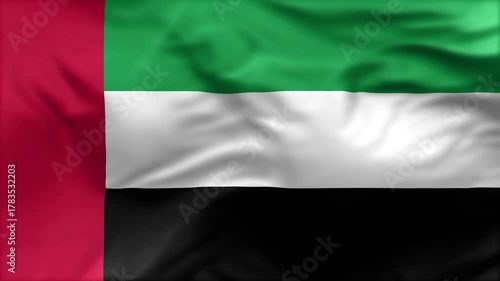 United Arab Emirates flag is waving in the wind. High-quality flags are perfect. They are perfect for various creative projects.