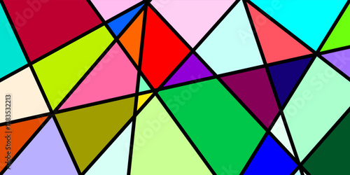 GEOMETRIC BACKGROUND WITH COLORFUL TRIANGLE SHAPES