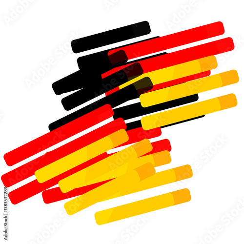 abstract background with dynamic diagonal bars in german flag colors.