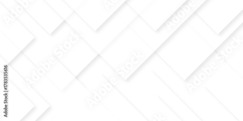 Abstract minimal geometric white and gray light background design. white transparent material in triangle diamond and squares shapes in random geometric pattern.