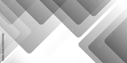 Abstract minimal geometric white and gray light background design. white transparent material in triangle diamond and squares shapes in random geometric pattern.