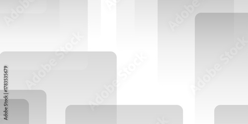 Abstract minimal geometric white and gray light background design. white transparent material in triangle diamond and squares shapes in random geometric pattern.