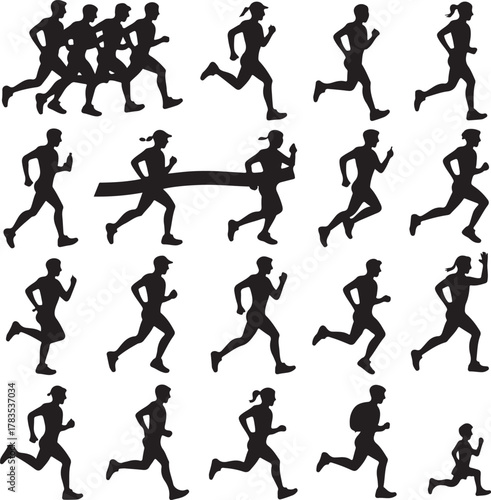 Athlete Running & Jogging Silhouette Bundle

Dynamic Sports Action Human Silhouette Pack

Marathon, Sprint & Fitness Running Vector Set

Outdoor Activity Running Walking Silhouette Collection

High-En