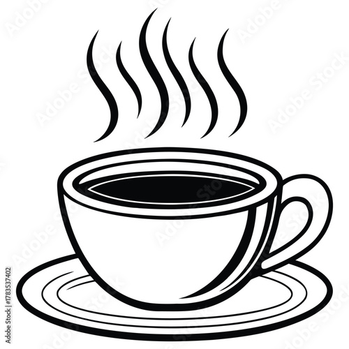 A black silhouette of a  cozy coffee cups