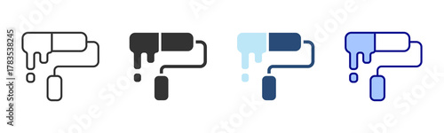 Painting Icon Set. Designed In Multi Style