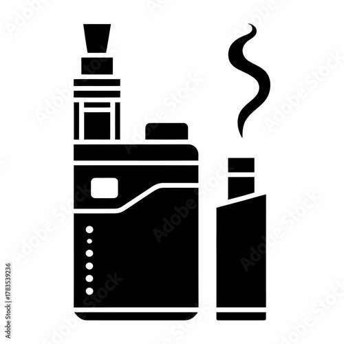 Electronic Cigarette icon Silhouette vector on white background