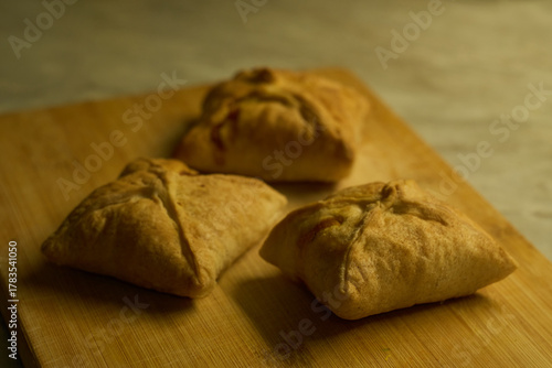 fresh baked pies, bakery samsa with pumpkin