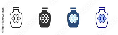 Vase Icon Set. Designed In Multi Style