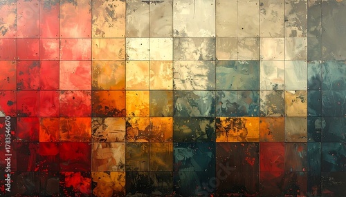 Abstract Colorful Mosaic Art.