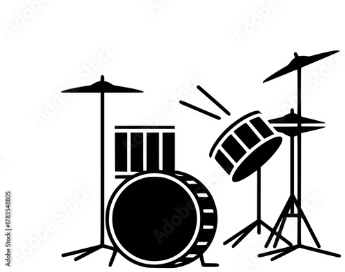 music illustration instrument silhouette musical logo concert icon guitar outline jazz drum art band sound musician piano entertainment festival shape for vector graphic background