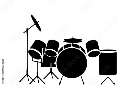 music illustration instrument silhouette musical logo concert icon guitar outline jazz drum art band sound musician piano entertainment festival shape for vector graphic background