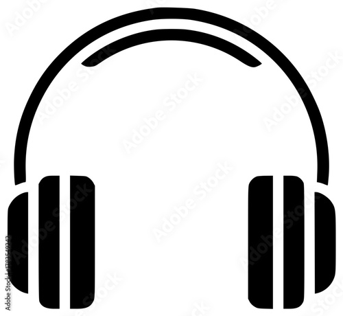 accessory illustration music silhouette technology logo sound icon audio outline headset modern equipment entertainment headphones device listen wireless stereo shape with vector graphic background