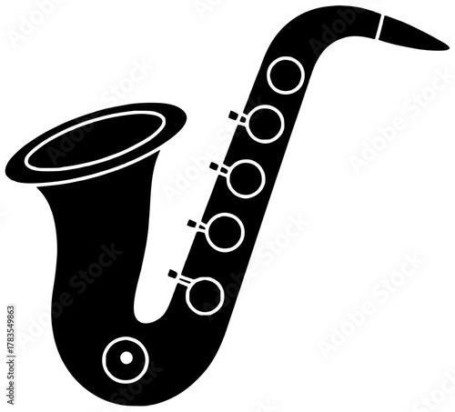music illustration sound silhouette saxophone logo musical icon instrument outline jazz gold alto art band classical closeup festival melody shape marketing vector graphic background