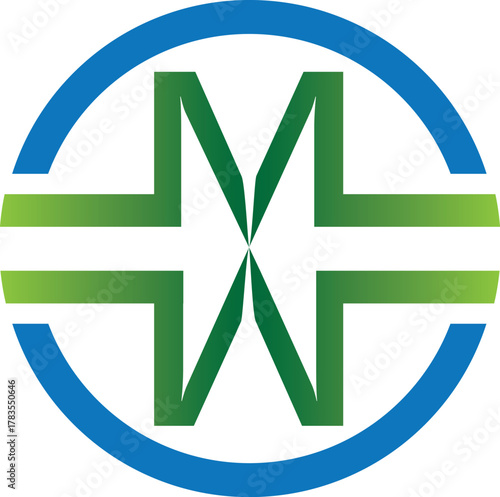 Cross Line Medical Hospital Logo Design Health Vector Template Icon