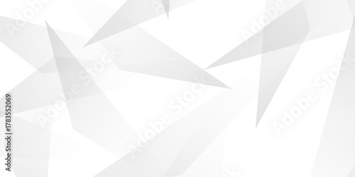 Abstract background with liens and triangles shape on white background. White and grey geometric overlapping rectangle pattern Geometric background soft shadows as patten ..White polygon textured .