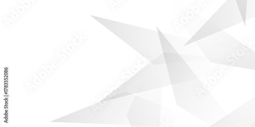 Abstract background with liens and triangles shape on white background. White and grey geometric overlapping rectangle pattern Geometric background soft shadows as patten ..White polygon textured .